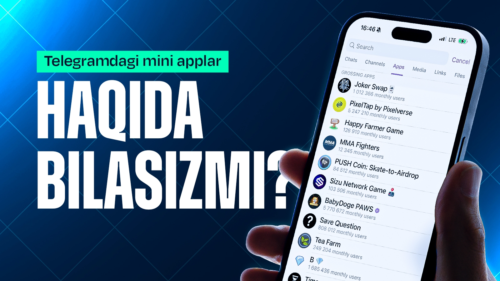 Telegramdagi mini app’lar haqida bilasizmi?